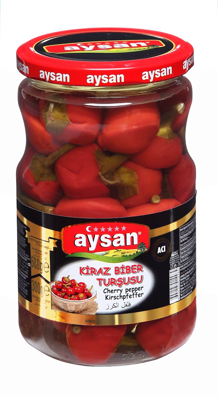 Kiraz Biber Turşusu 720g AYSAN - Turshi Speci Kuqe