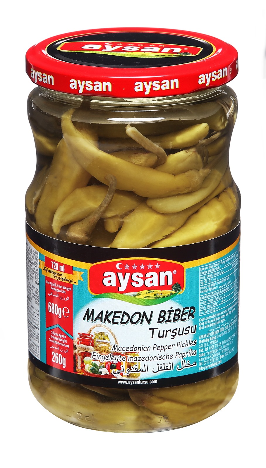 Makedon Biberi Turşusu 720g AYSAN - Turshi Speci Maqedon