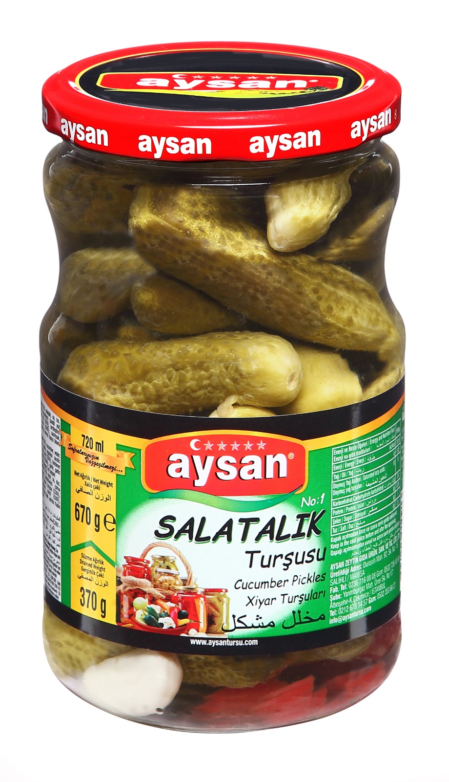 Tatlı Ekşi Salatalık Turşusu 720g AYSAN - Turshi Kastraveci